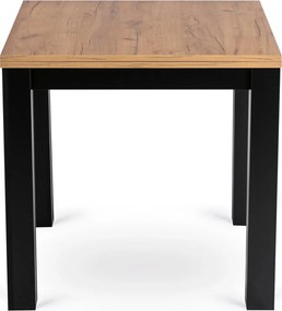 szett étkezőasztal MAX 80-160 cm craft tölgy/fekete és 4 szék PERU fekete