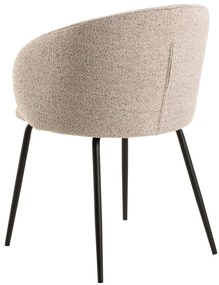 MAZZONI EXPORT CLARA Bézs Latte (Monza 60 szövet)/fekete lábak - MODERN KÁRPITOZOTT KAGYLÓSZÉK LOFT STÍLUSÚ NAPPALIBA/ÉTKEZŐBE/IRODÁBA