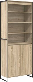 vidaXL Magas szekrények 2 pcs Sonoma 79 x 36 x 200 cm Faanyag