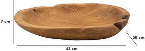 Tálca wahan teak 43x38x7cm