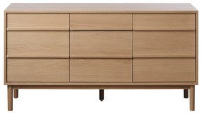 Natúr színű alacsony komód tölgyfa dekorral 75x140 cm Ponza – Unique Furniture
