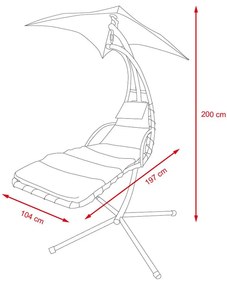 Avenberg COLOMBO Relaxációs nyugágy / hinta - szürke