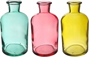 3 db-os ĂŒveg vĂĄza gyertyatartĂł 12 cm ĂŒveg mix szĂnes