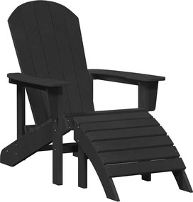 vidaXL Adirondack szék Fekete 82 x 74 x 92 cm HDPE