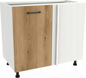 Konyhaszekrény alsó sarok 105 Capri korpusz fehér front tölgy Evoke