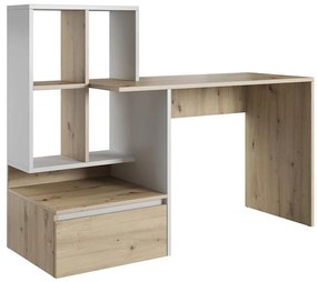 Íróasztal polccal MARLO artisan tölgy/fehér