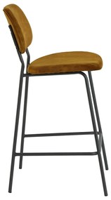 Mustársárga bársony bárszék 92 cm Emma – Light &amp; Living