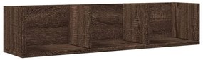 2 db barna tölgyszínű szerelt fa faliszekrény 75x18x16,5 cm