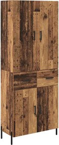 vidaXL Magasfiú Falra szerelhető Öreg fa 69,5 x 34 x 180 cm Faanyag