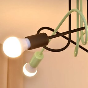 Felületre szerelhető csillár OXFORD 4xE27/15W/230V fekete/zöld