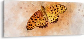 Kép - narancssárga pillangó, akvarell (120x50 cm)