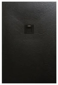 AREZZO design SOLIDSoft zuhanytálca 120x100 cm, FEKETE, színazonos lefolyóval (2 doboz)