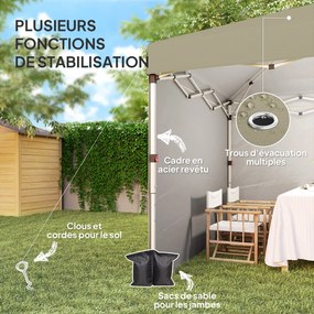 Outsunny Rögzített Magasságú, UV 30+ Védelmet Nyújtó, két Oldalfallal Rendelkező, Összecsukható Kerti Sátor - Táskát Tartalmaz - Kültéri Partira, Rend
