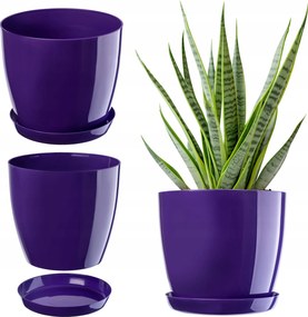 Virágtartó Állvány Műanyag Fedő Virágtartó 20cm Lila Virágok Kadax