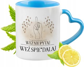 Vicces Kék Bögre Szív Alakú Füllel Ajándék