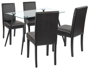 Alen 4+1 étkező garnitúra fekete-fekete