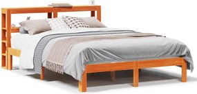 vidaXL viaszbarna tömör fenyőfa ágy matrac nélkül 140 x 200 cm
