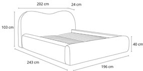 Narancssárga kárpitozott ágyneműtartós franciaágy ágyráccsal 160x200 cm Orlane – Bobochic Paris
