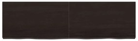 sötétbarna kezelt tömör tölgyfa fali polc 140 x 40 x (2-6) cm