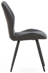 Fekete kordbársony étkezőszék szett 2 db-os Adaya – Marckeric