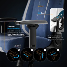 Kék Szövet Gamer Szék Diablo X.Eye Prime Meta Ocean