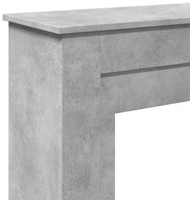betonszürke szerelt fa kandallóburkolat 90 x 30 x 90 cm