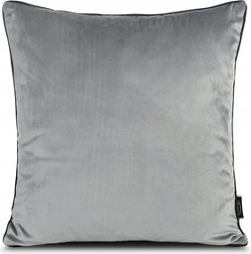 Dekoratív párnahuzat Madie 45x45 ezüst bársony kontrasztos szegély