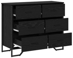 vidaXL Éjjeliszekrény Fekete Tölgy 91x35.5x74.5 cm Szerelt Fa