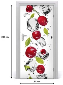 Ajtóposzter öntapadós Cseresznye és víz 95x205 cm