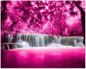 Poszterek 50x40 Rózsaszín vízesés Tájkép
