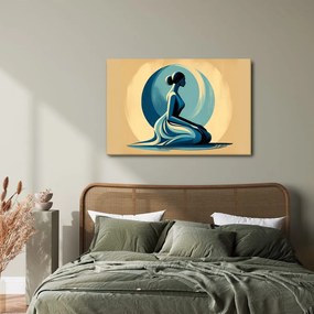 Kép meditáló nő kékben
