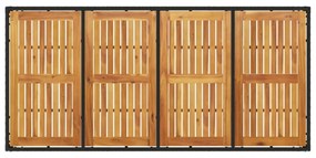 fekete polyrattan kerti asztal akácfa lappal 190 x 90 x 75 cm