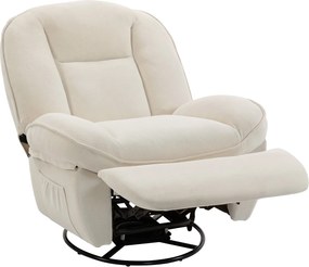 HOMCOM dönthető karosszék — párnázott forgó és hintáztatható TV-fotel lábtartóval, mély ülés, chenille, oldalzseb, 150 kg | Aosom