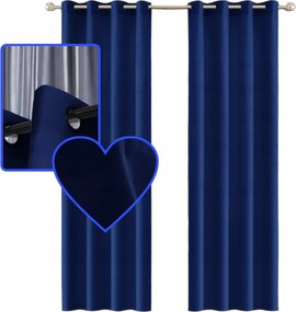 Glamour függöny 140x250 cm velúrból – Puha bársony, Sötétkék