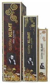 Klimt három részes könyv alakú fa tároló doboz A Csók