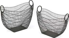 Szennyestartó Kosár Fém 2db Grafit