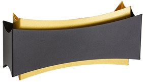 Modern fali lámpa fekete arannyal - Plats