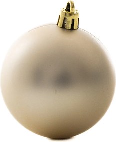 Pezsgő-fehér gyöngyház műanyag gömb szett 6 cm 12 db