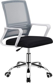 Irodai szék, hálószövet szürke/szövet fekete/műanyag fehér, APOLO 2 NEW