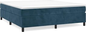vidaXL sötétkék bársony rugós ágy matraccal 180x200 cm