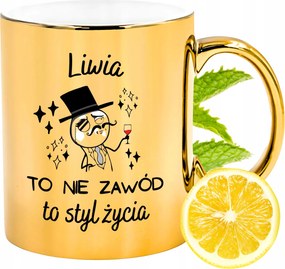 Prémium Arany Csillogó Bögre Líviának Ajándék Nyomtatott Fotóval