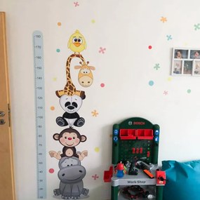INSPIO Kék magasságmérő - Vidám állatok 180cm