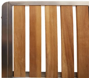 5 darabos Kert Étkező Garnitúra Tömör Akácfából, Kültéri Étkezőasztal 150x90x75 cm Tömör Akácfából, Összecsukható Kert Székek 4 db Tömör Akácfából és Fém