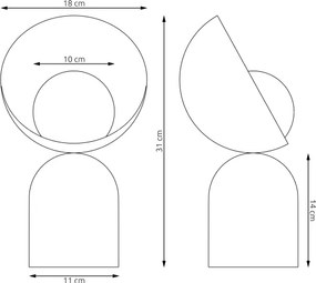 BOTO asztali lámpa 1xG9/8W/230V fekete