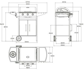 Avenberg BOSTON Gázgrill BBQ oldalsó égővel