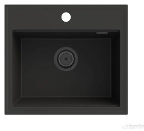 Gamma Modern 5055, 1 rekeszes gránit mosogató 560x500x210 mm, fekete, GMA-ZM-55-BK