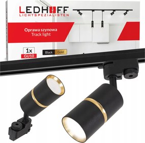 LED-es spotlámpa lámpatest sínre GU10 fekete arany Spot