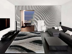 Olympic modern shaggy szőnyeg 200 x 300 cm szürke fekete
