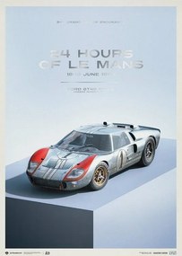 Művészeti nyomat Ford GT40 - P/1015 - 24H Le Mans - 1966, Automobilist