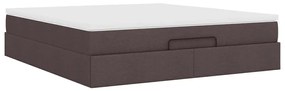 Oszmán ágykeret matraccal sötétbarna 160x200cm szövet